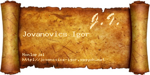 Jovanovics Igor névjegykártya